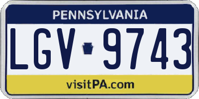 PA license plate LGV9743
