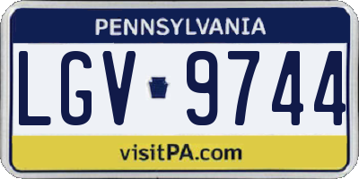 PA license plate LGV9744