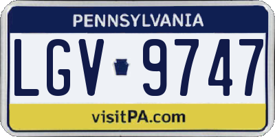 PA license plate LGV9747