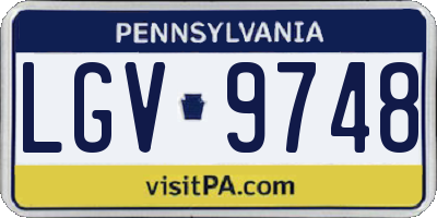 PA license plate LGV9748