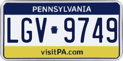 PA license plate LGV9749