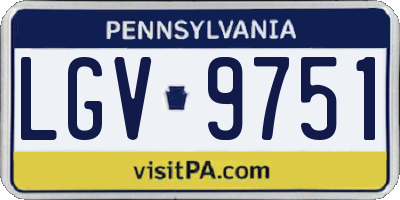PA license plate LGV9751