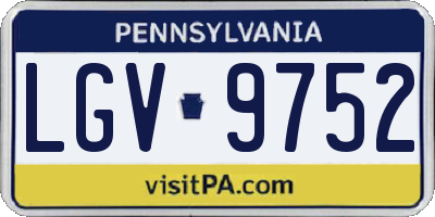 PA license plate LGV9752