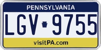PA license plate LGV9755