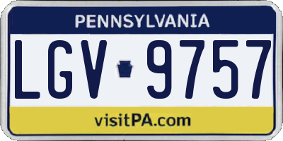 PA license plate LGV9757