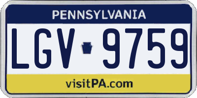 PA license plate LGV9759