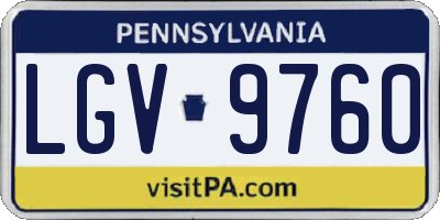 PA license plate LGV9760
