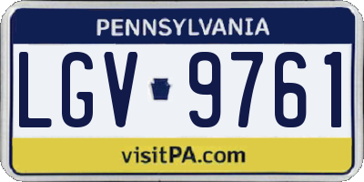 PA license plate LGV9761