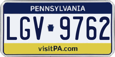 PA license plate LGV9762