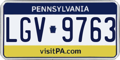 PA license plate LGV9763