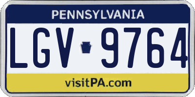 PA license plate LGV9764