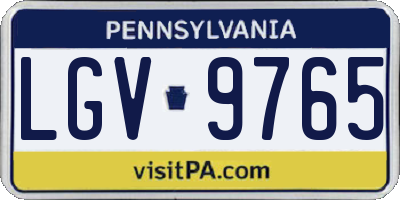 PA license plate LGV9765