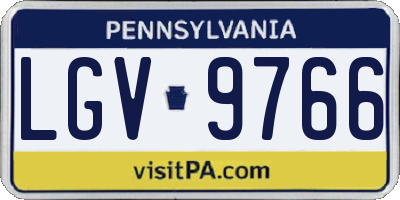 PA license plate LGV9766