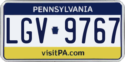 PA license plate LGV9767