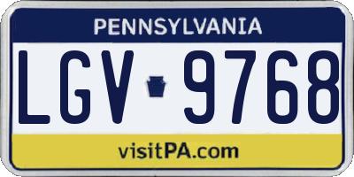 PA license plate LGV9768
