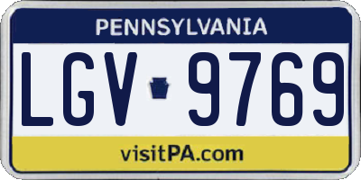 PA license plate LGV9769