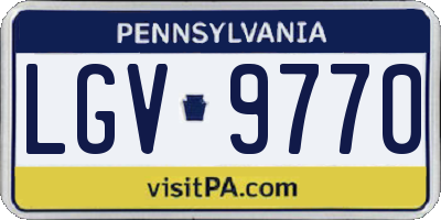 PA license plate LGV9770
