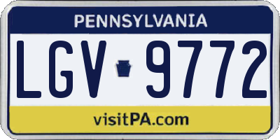 PA license plate LGV9772