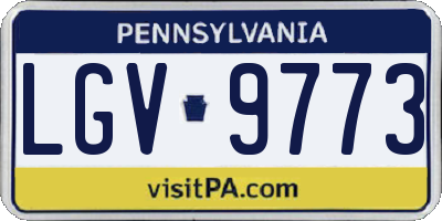 PA license plate LGV9773
