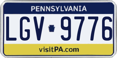 PA license plate LGV9776