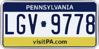 PA license plate LGV9778