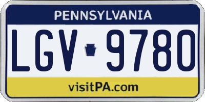 PA license plate LGV9780