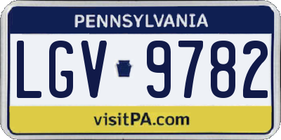 PA license plate LGV9782
