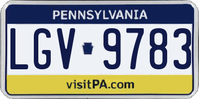PA license plate LGV9783