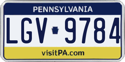 PA license plate LGV9784