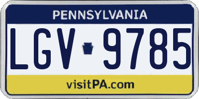 PA license plate LGV9785