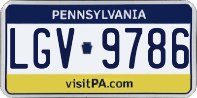 PA license plate LGV9786