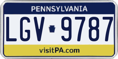 PA license plate LGV9787