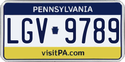 PA license plate LGV9789