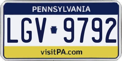PA license plate LGV9792