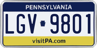 PA license plate LGV9801