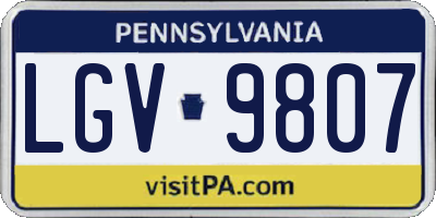 PA license plate LGV9807