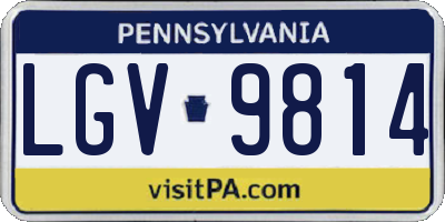 PA license plate LGV9814