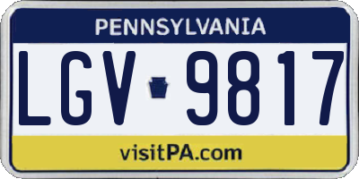 PA license plate LGV9817
