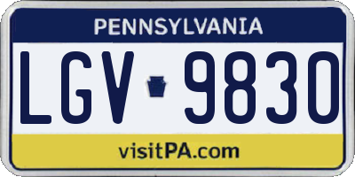 PA license plate LGV9830