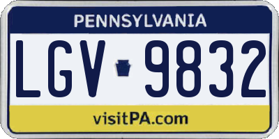 PA license plate LGV9832