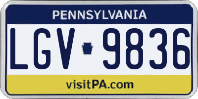 PA license plate LGV9836