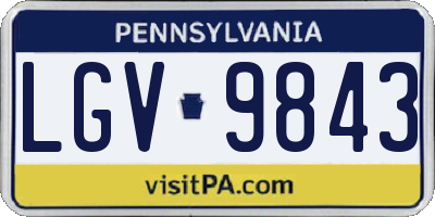 PA license plate LGV9843