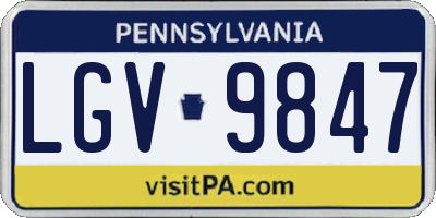PA license plate LGV9847