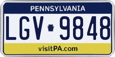 PA license plate LGV9848