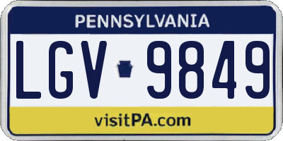 PA license plate LGV9849