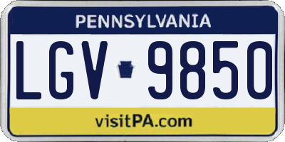 PA license plate LGV9850
