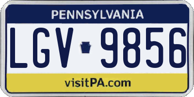 PA license plate LGV9856