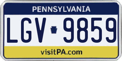 PA license plate LGV9859