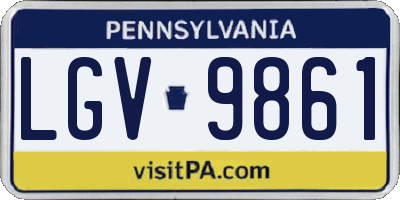 PA license plate LGV9861