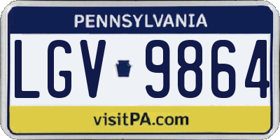 PA license plate LGV9864